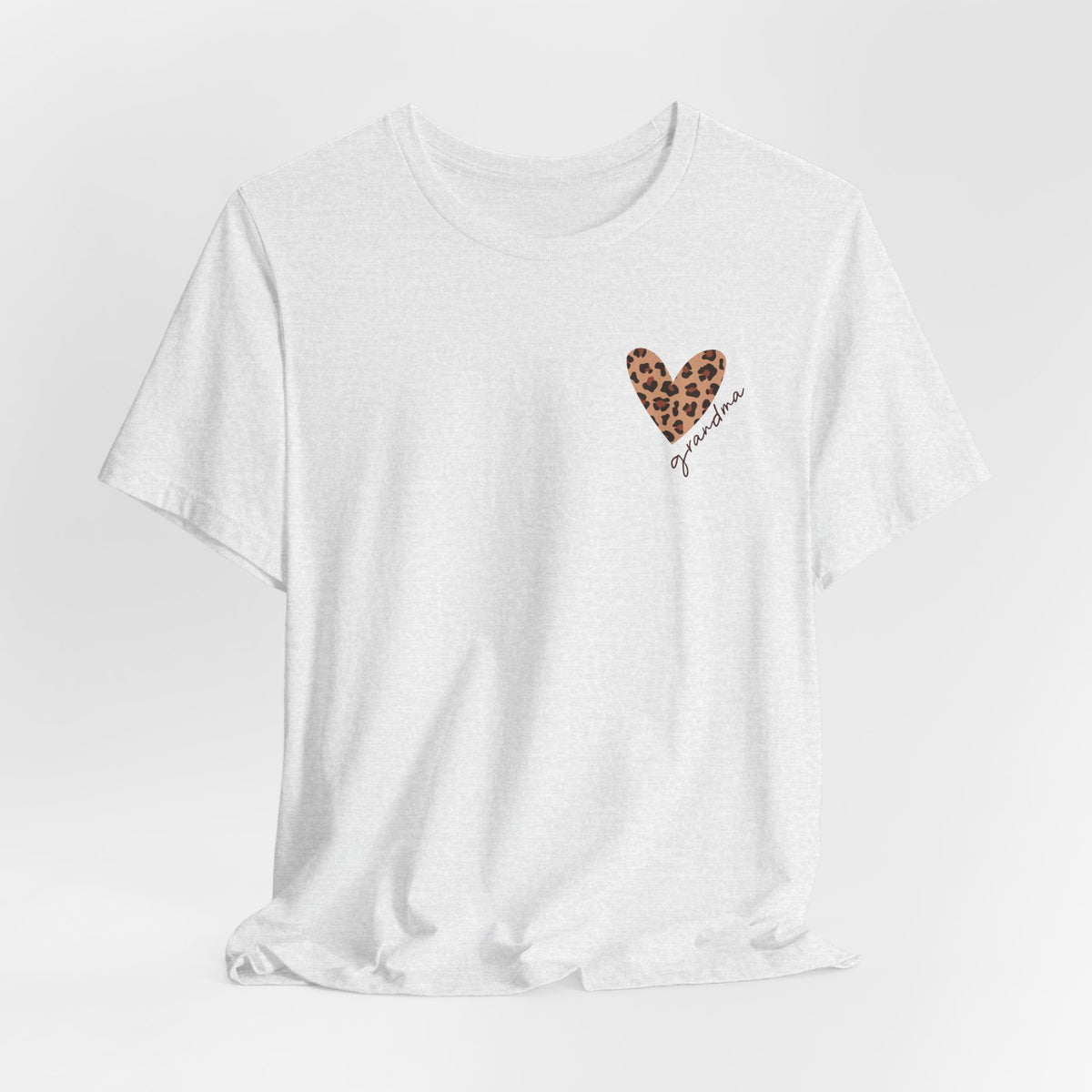 Leopard Heart Grandma T-Shirt Personalized