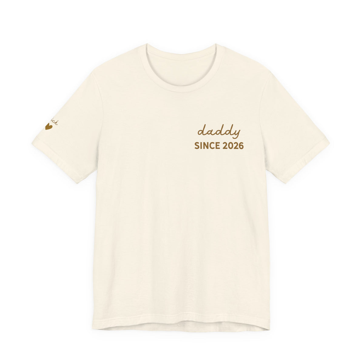 T-Shirt Dad Since Date on Heart and First Names on Sleeve