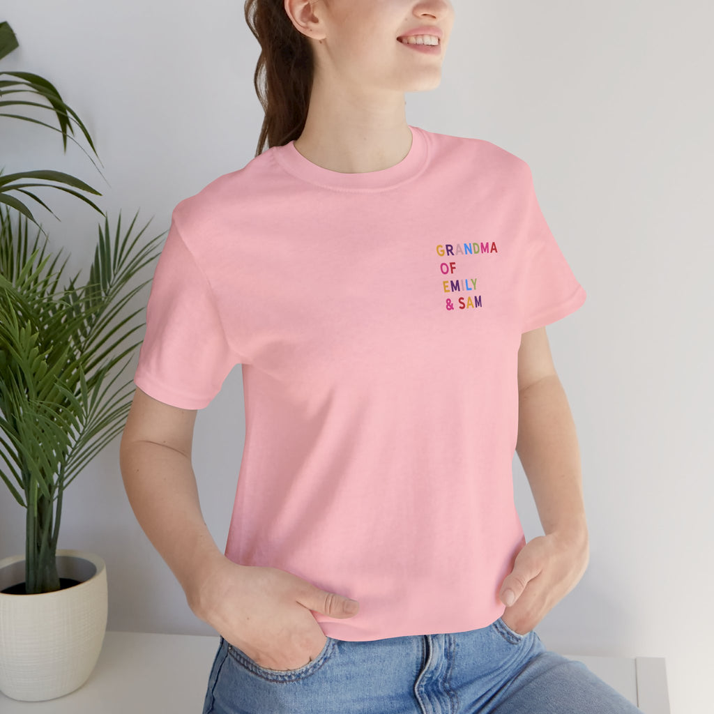 Grandma Shirt with Multicolored Grandchildren's Names