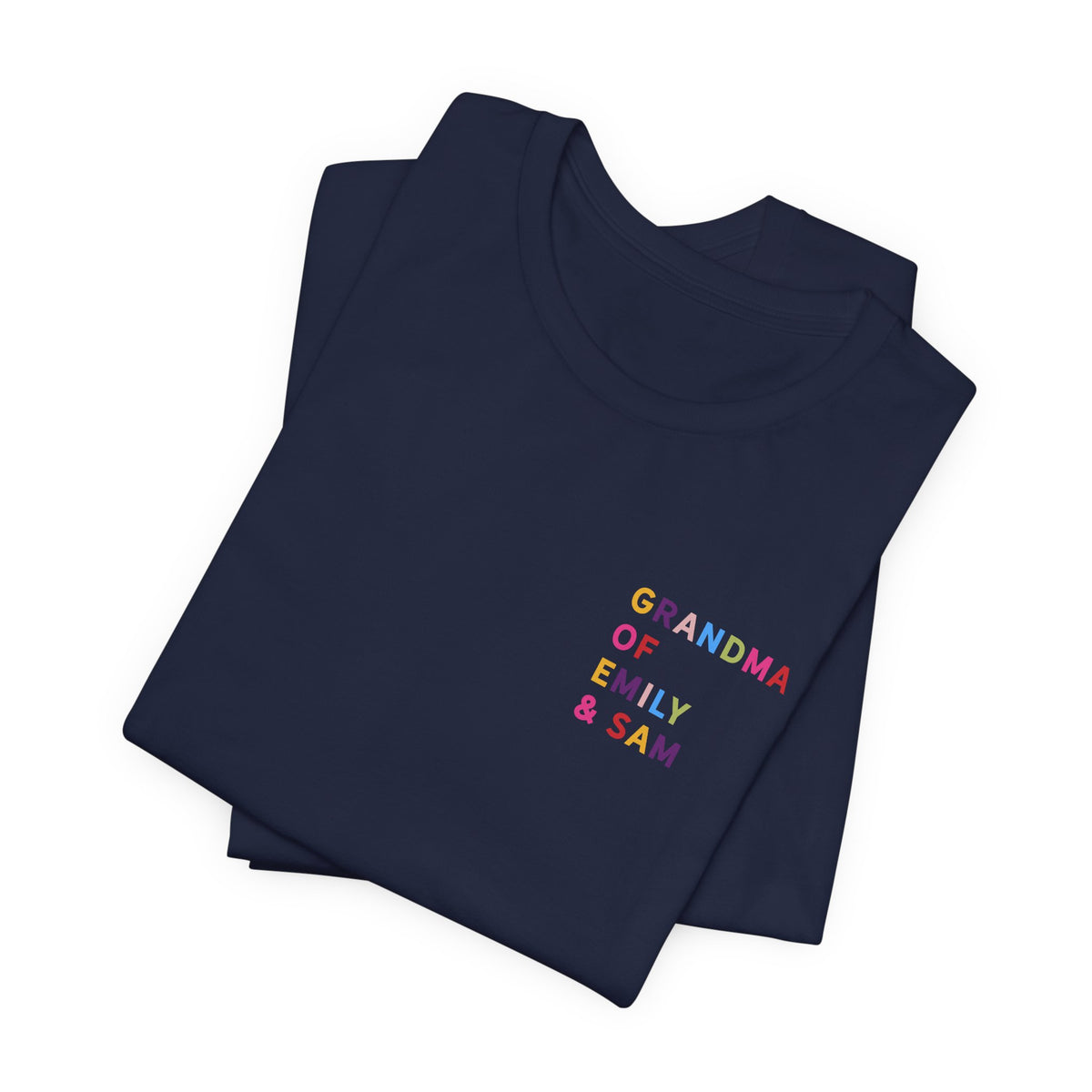Grandma Shirt with Multicolored Grandchildren's Names