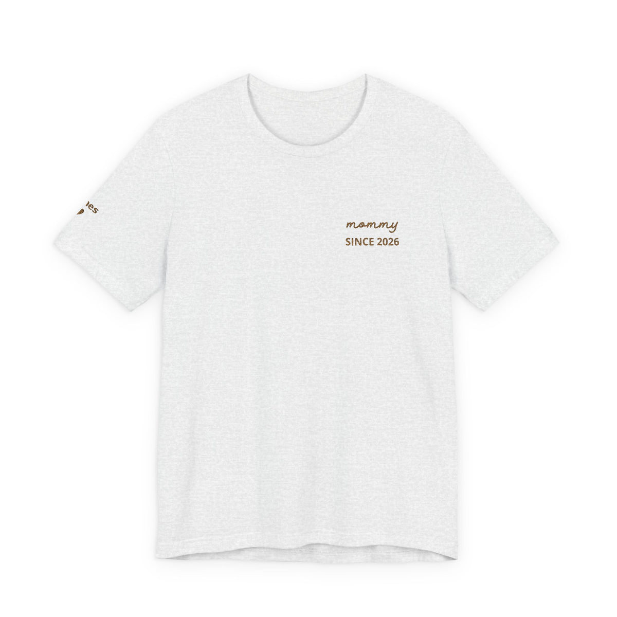 Tshirt Personalized Mom Est Embroidered Heart & Sleeve Tee