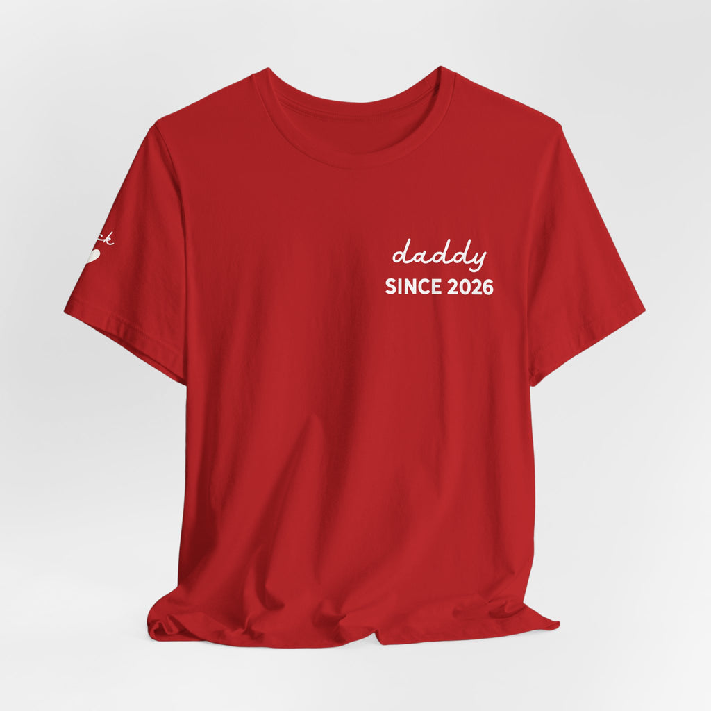T-Shirt Dad Since Date on Heart and First Names on Sleeve