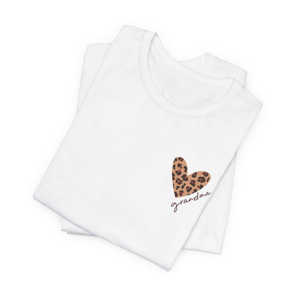 Leopard Heart Grandma T-Shirt Personalized