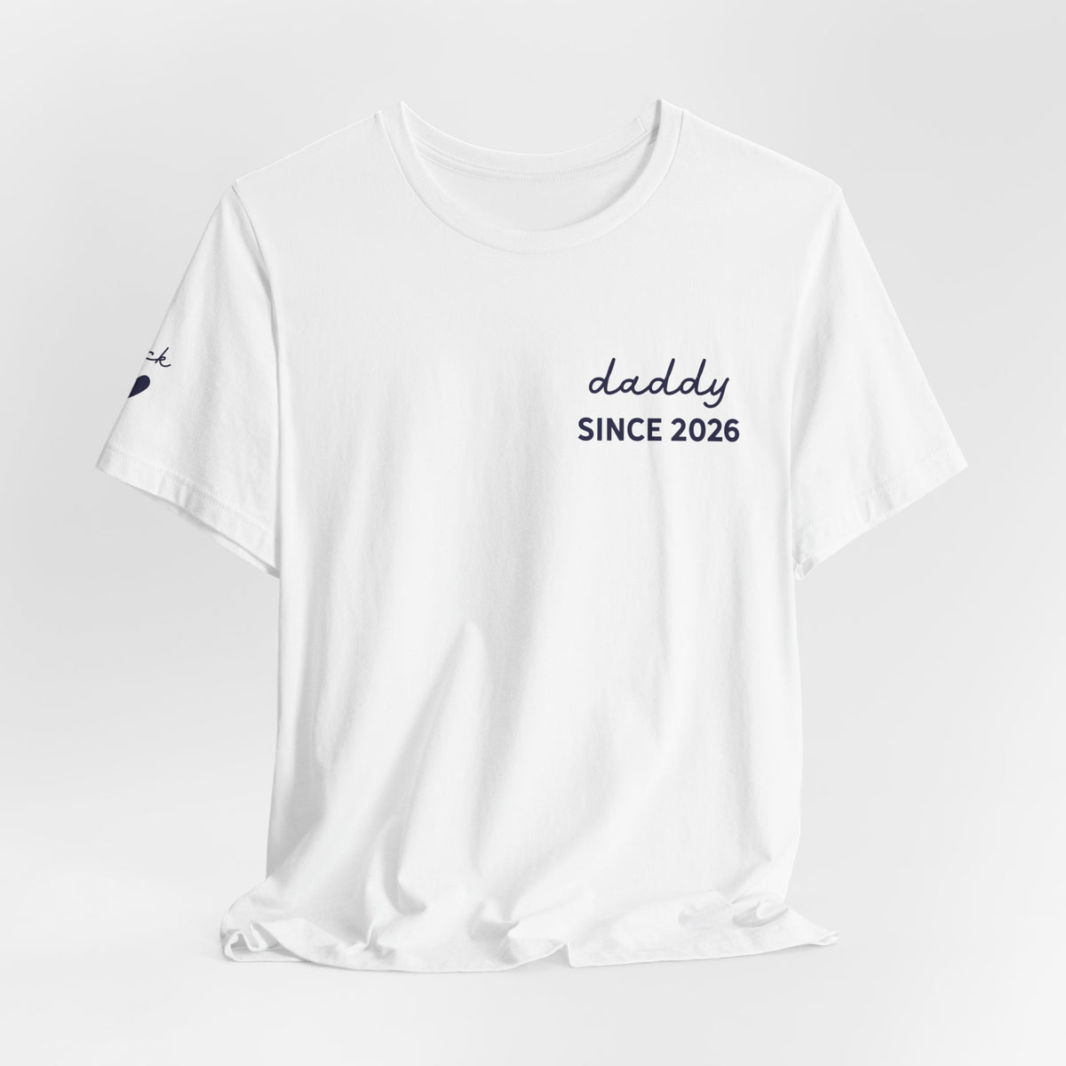 T-Shirt Dad Since Date on Heart and First Names on Sleeve