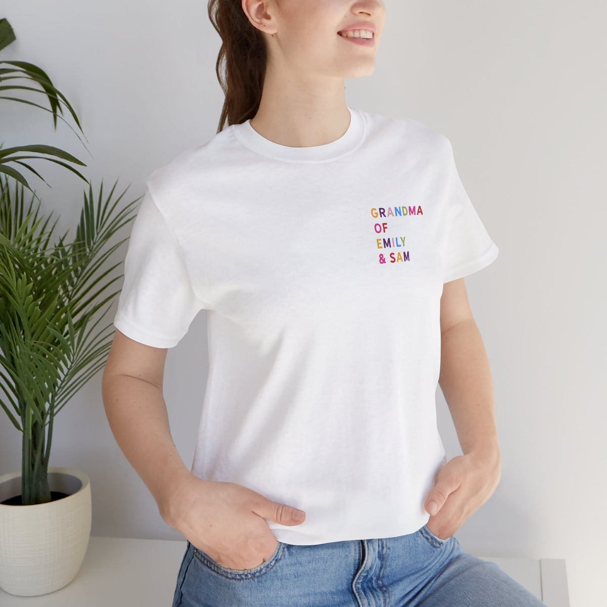 Grandma Shirt with Multicolored Grandchildren's Names