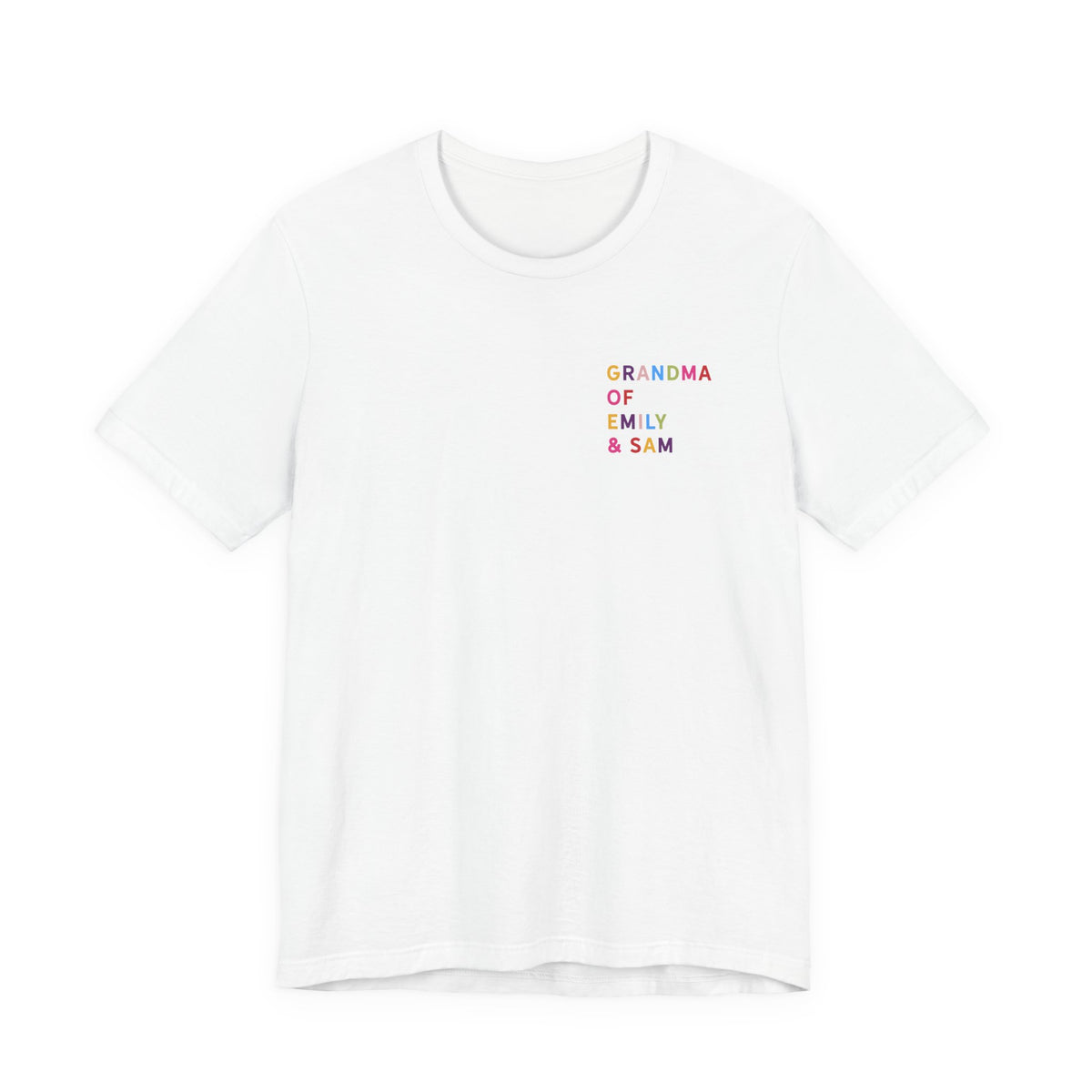 Grandma Shirt with Multicolored Grandchildren's Names