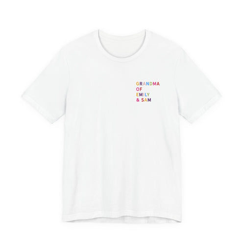 Grandma Shirt with Multicolored Grandchildren's Names