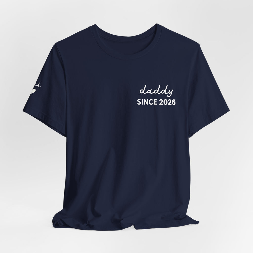 T-Shirt Dad Since Date on Heart and First Names on Sleeve