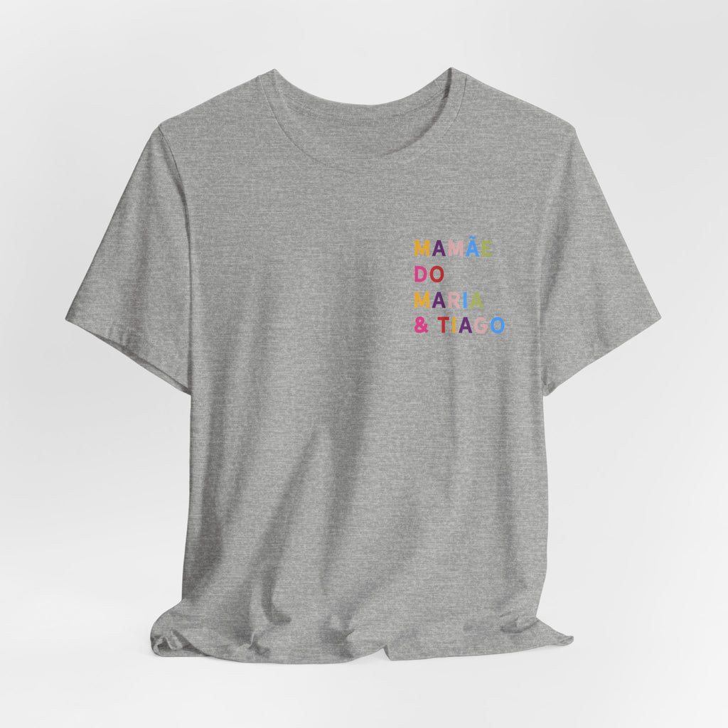 Camiseta Mamãe de Nome Multicolorido