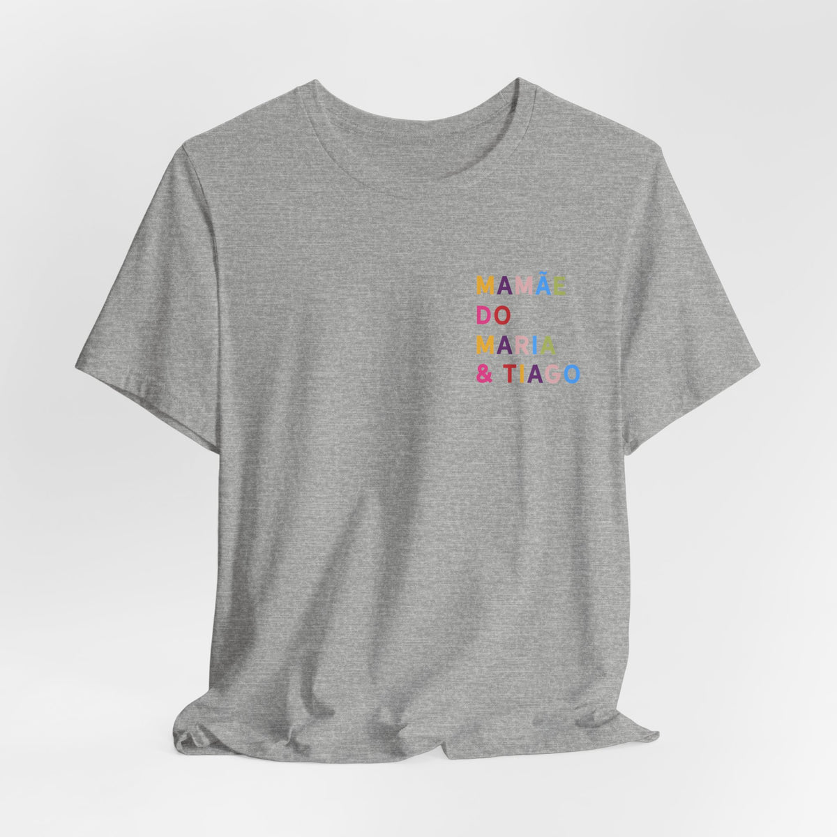 Camiseta Mamãe de Nome Multicolorido