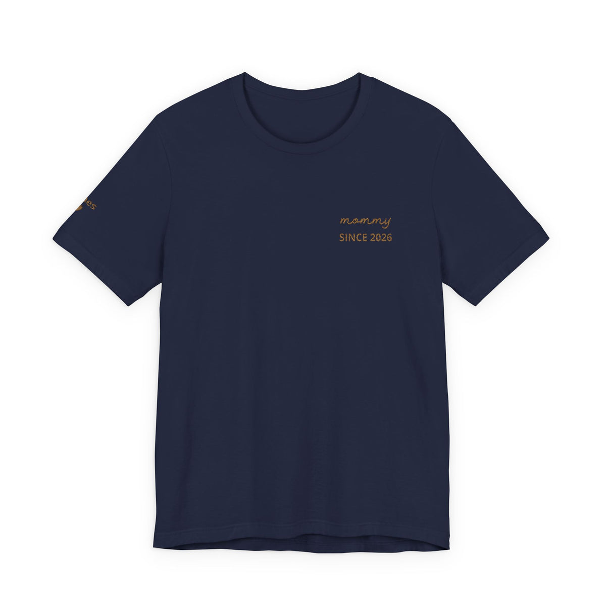 Tshirt Personalized Mom Est Embroidered Heart & Sleeve Tee