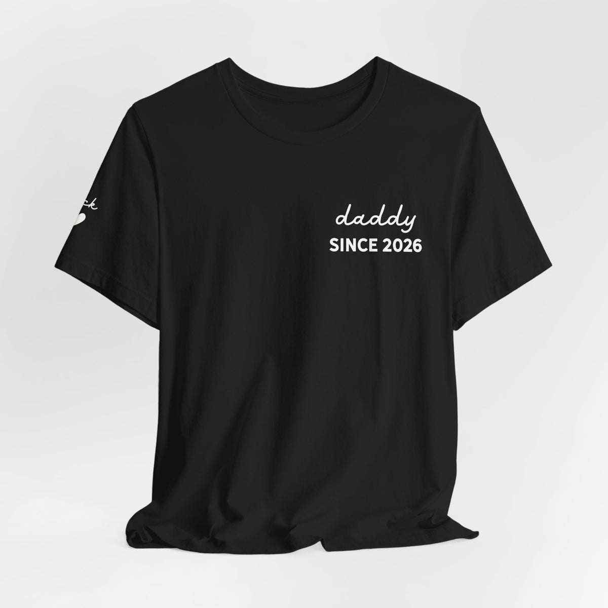 T-Shirt Dad Since Date on Heart and First Names on Sleeve