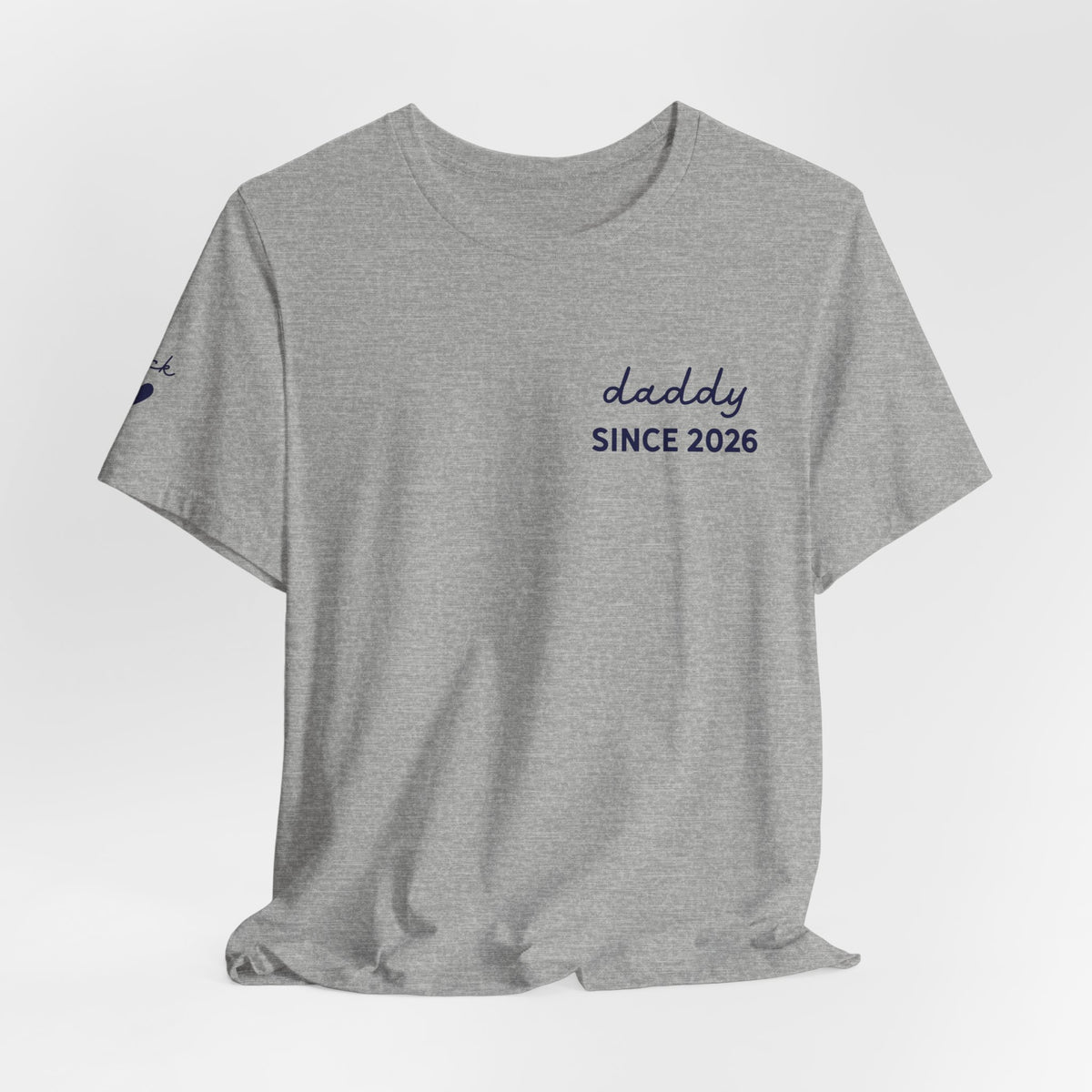 T-Shirt Dad Since Date on Heart and First Names on Sleeve
