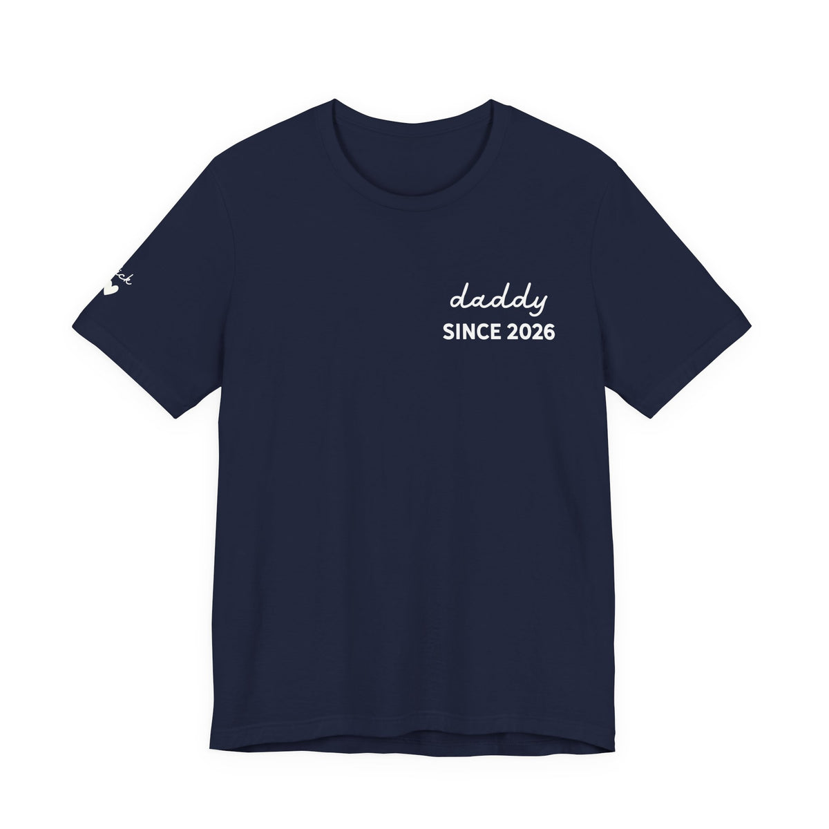 T-Shirt Dad Since Date on Heart and First Names on Sleeve