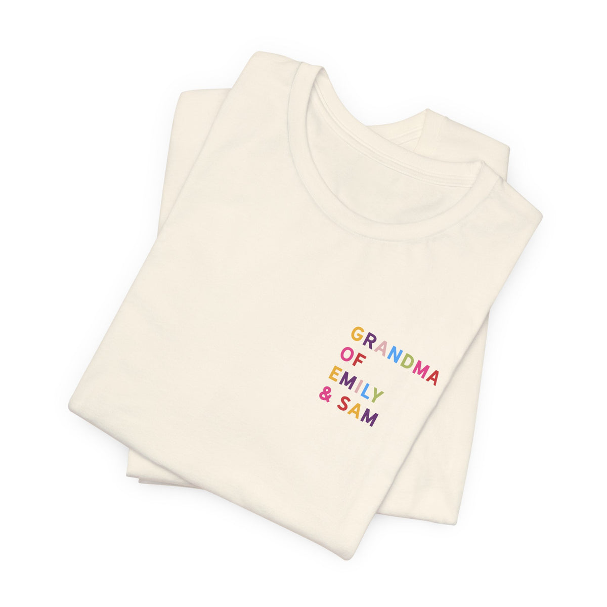 Grandma Shirt with Multicolored Grandchildren's Names