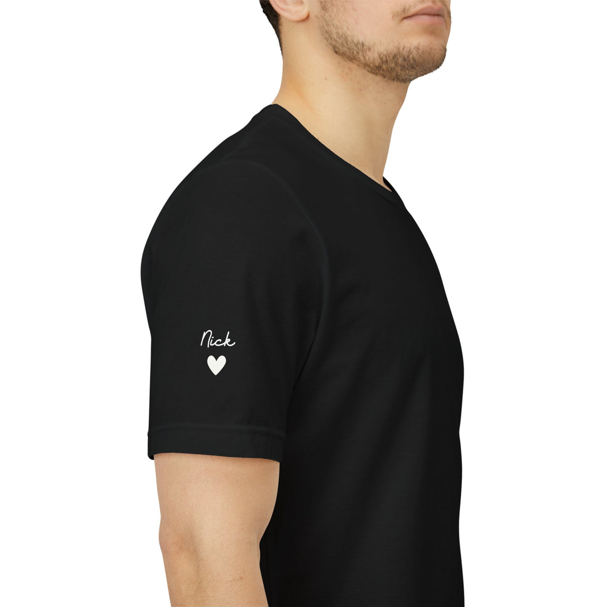 T-Shirt Dad Since Date on Heart and First Names on Sleeve
