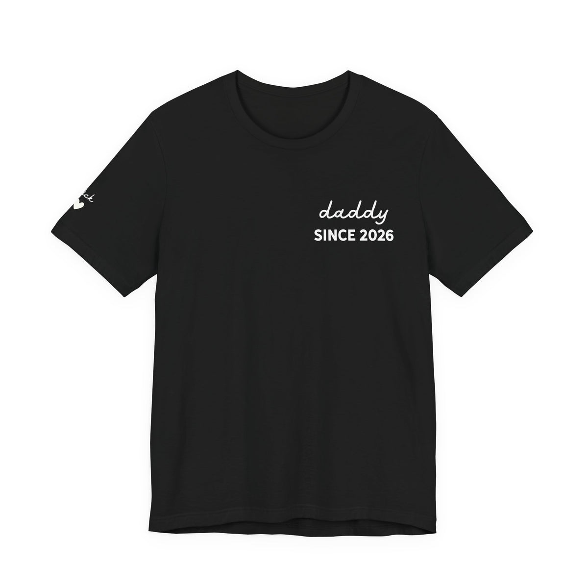 T-Shirt Dad Since Date on Heart and First Names on Sleeve