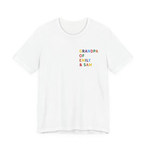 Grandpa Shirt with Multicolored Grandchildren's Names