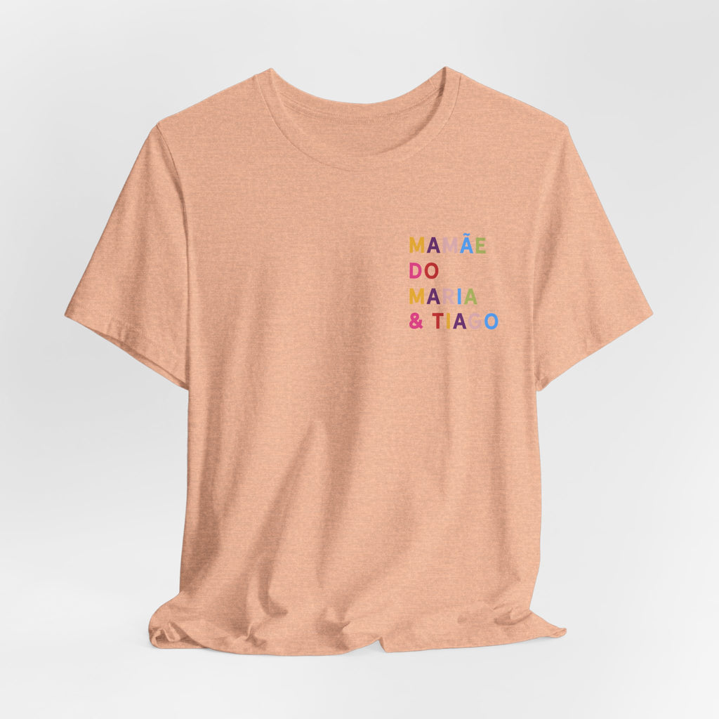 Camiseta Mamãe de Nome Multicolorido