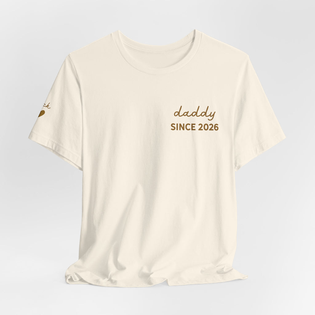 T-Shirt Dad Since Date on Heart and First Names on Sleeve