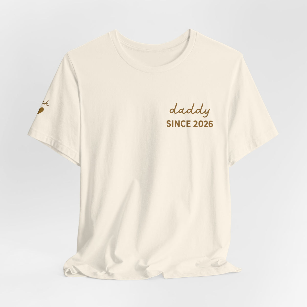 T-Shirt Dad Since Date on Heart and First Names on Sleeve
