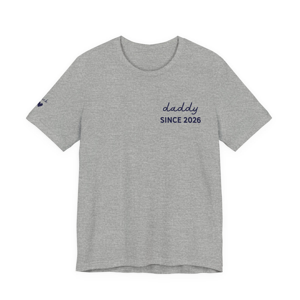 T-Shirt Dad Since Date on Heart and First Names on Sleeve